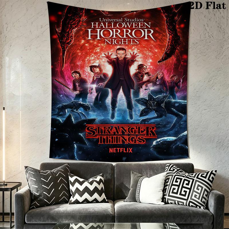 Stranger Things D Wall Hanging Printed Fabric Blanket Decorative Tapestries for Bedroom Living Room Home Decor