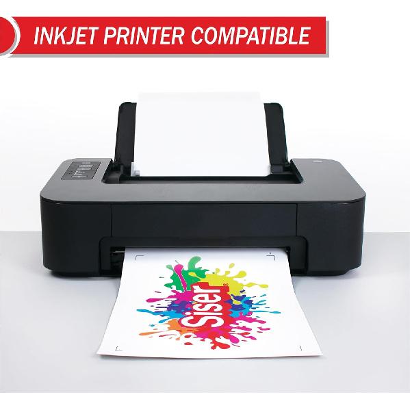 SISER EasyColor DTV 8.4'' x 11'' Sheets - Inkjet Printer Compatible Heat Transfer Vinyl (10 Sheets)