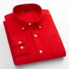 Men's Long-Sleeve Oxford Cotton Shirt - Breathable, Solid Color for Casual or Daily Wear