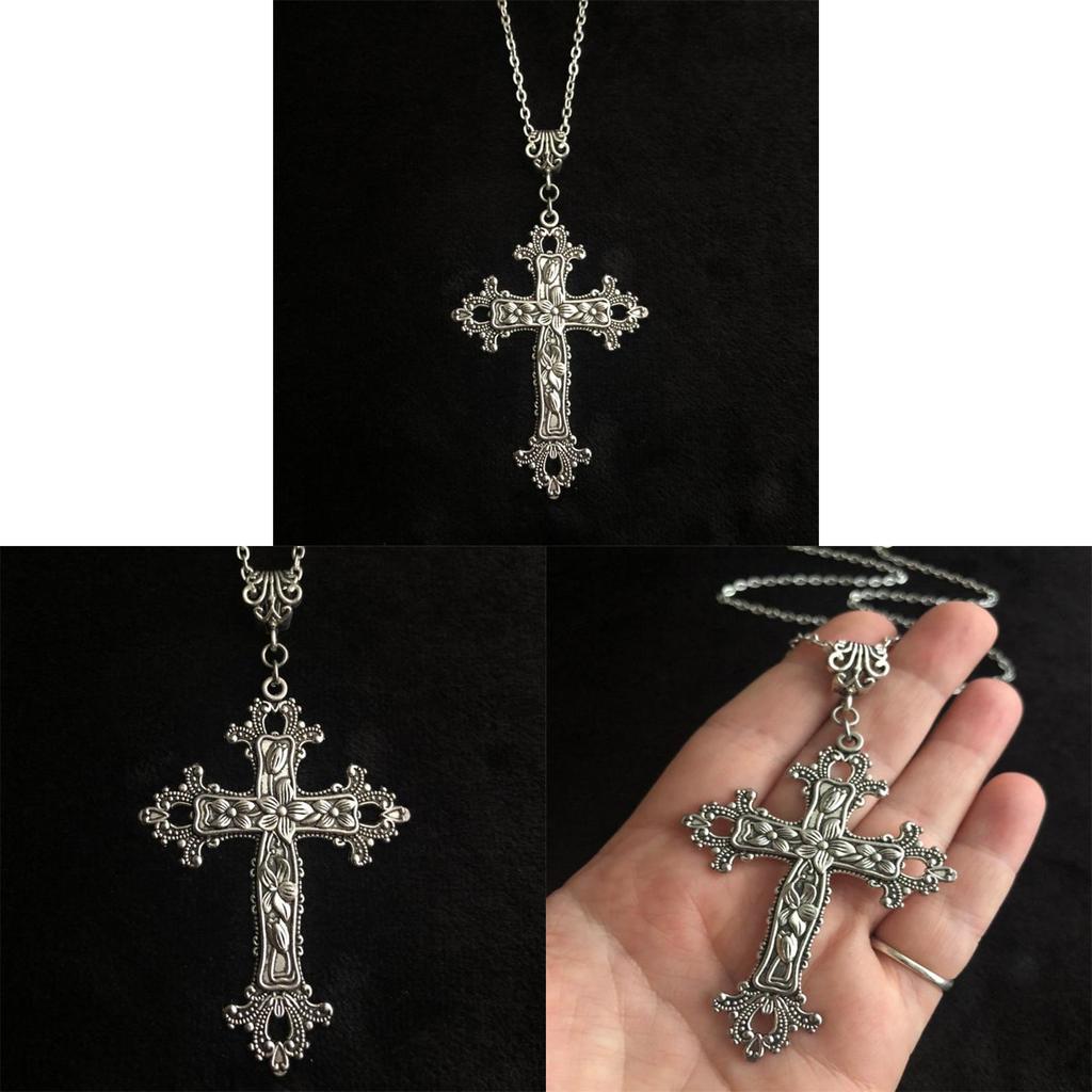 Viktorianisches Kreuz-Halskette Mit 18 Zoll Silberkette Für Männer Und Frauen