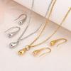 4PC Simple Ring Necklace Bracelet Earrings Four-piece Set Suitable for Engagement Jewelry Fashion Teardrop Jewelry Set for Women