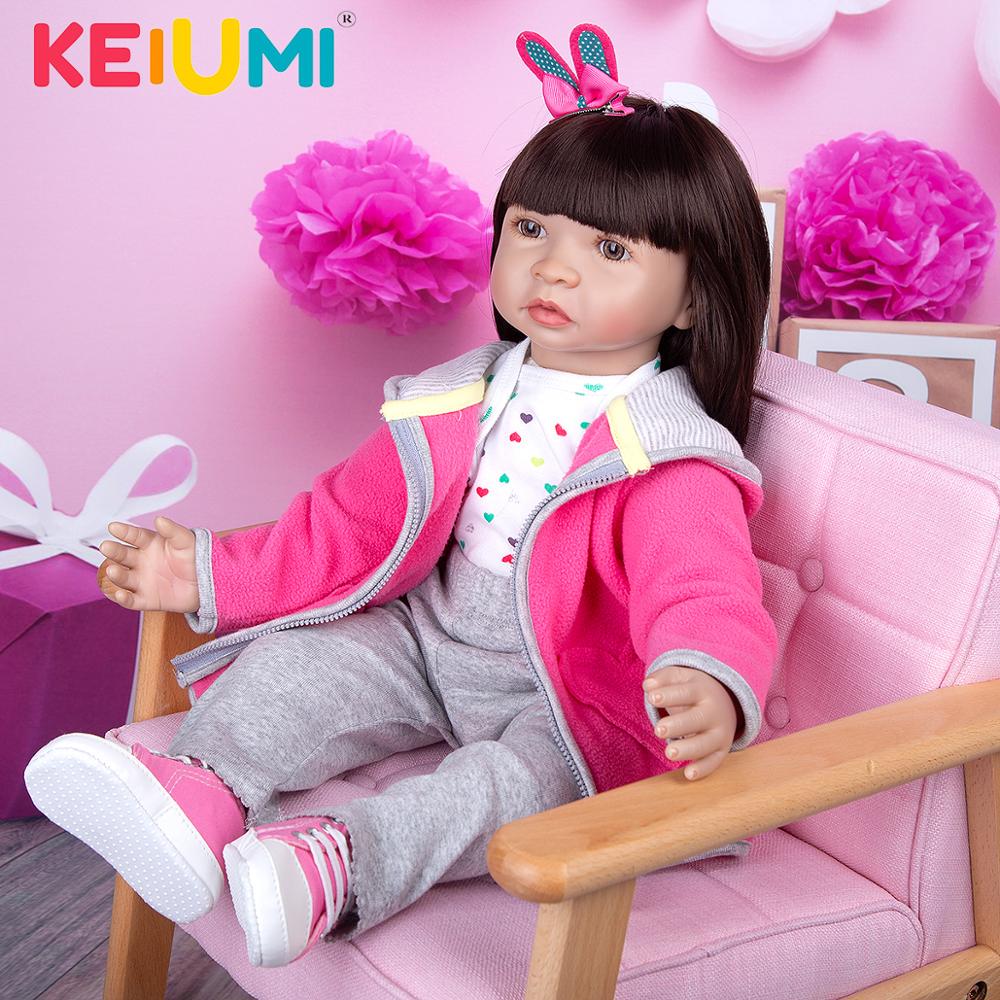

KEIUMI 60 CM Возрождается Кукла Младенцы Игрушка Ткань Тело Красивая Принцесса Девушки Новорожденная кукла ребенка для детей День рождения рождественские подарки