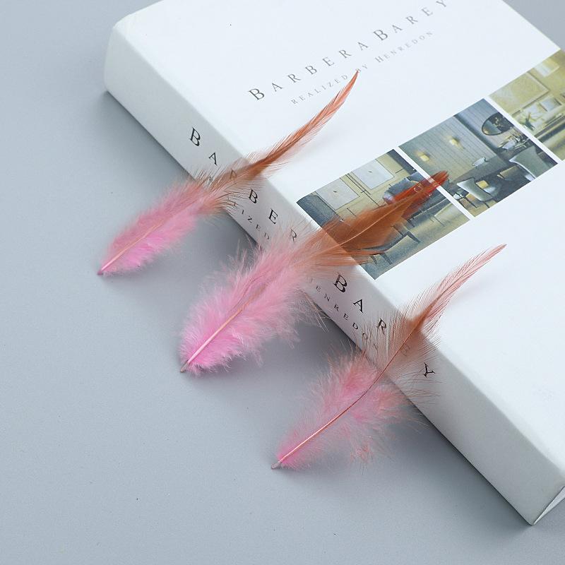 Long Red Pointed Feathers Colored Chicken Feathers Dream Catcher Cat Stick Decorative Accessories Diy Handmade Materials