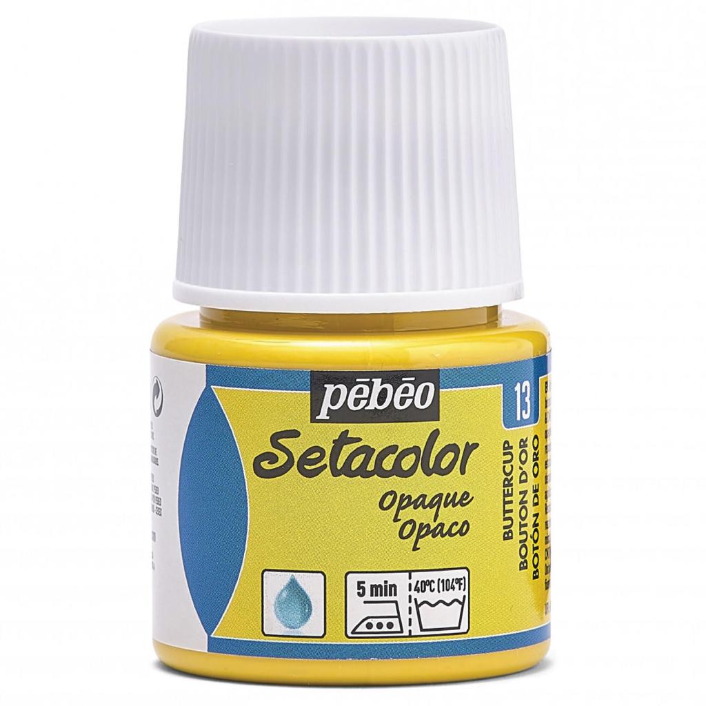 Barva na textil Pebeo v plechovce na tmavé látky Seta Color neprůhledná barva 45ml, odstín Buttercup 13