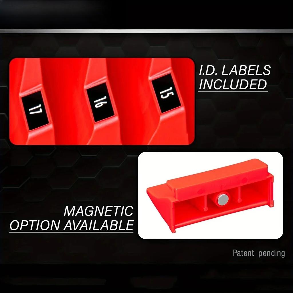 20pcs Wrench Pro Upright Storage Organizer Wrenches Magnetic Hexagonal Head Style - Modular Toolbox Holder Made Durable Plastic