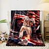 USA Baseball Player with Flag & Fireworks Flannel blanket for bedroom living room sofa and nap