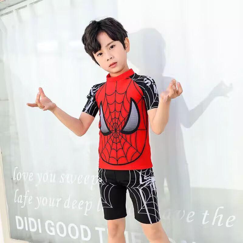 Boys' Cartoon Character Swimsuit Set with Hat