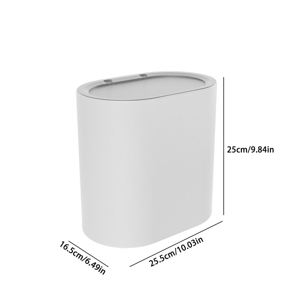 Toilet Push-open Lid Plastic Trash Can Household Toilet Trash Can Office Trash Can