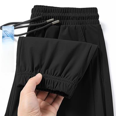 New Sports Quick-drying Pants for Men's Summer Thin Men's Pants Straight-leg Tying Casual Men's Trousers Straight-leg Trousers