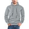 New Style Pullover Sweatshirt - Solid Colour Casual Sports Loose-Fit Trendy Long-Sleeved Hooded Sweatshirt for Men