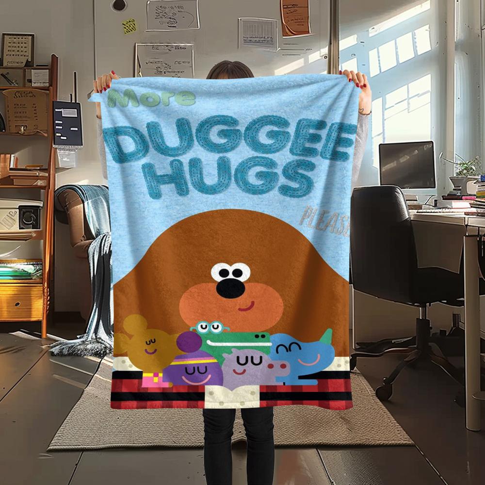 1PC Hey Duggee Patterned Flannel Blanket Suitable For All Seasons for Home Decor Warmth and Comfort Gifts Holiday Present