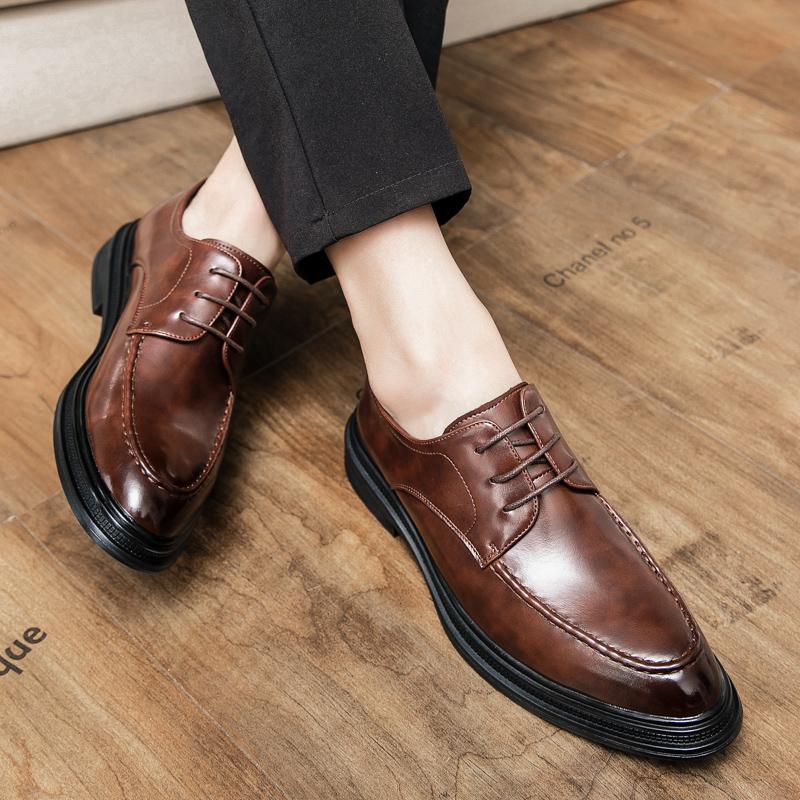 Leather Shoes Men's Leather Autumn Soft Breathable Sole New Shoes Casual Shoes Black Business Dress Men's Shoes