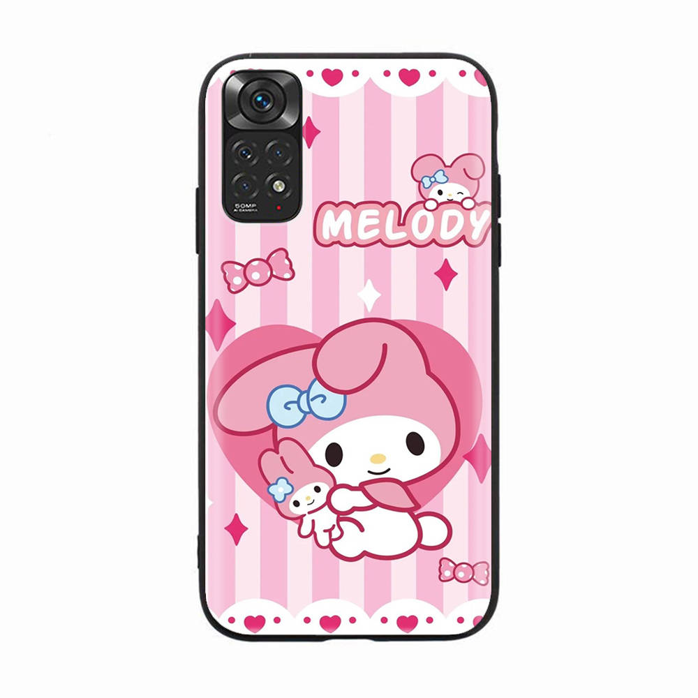 

Чехол H-27 My Melody Black Sofe для iPhone 16 15 Plus 14 13 Mini 12 11 Pro 8 6 6S SE 5 XR XS Max Realme C30 C33 C32 9I VIVO V29 V27 V23 Y36 iPhone 16 Pro Max кожа буйвола