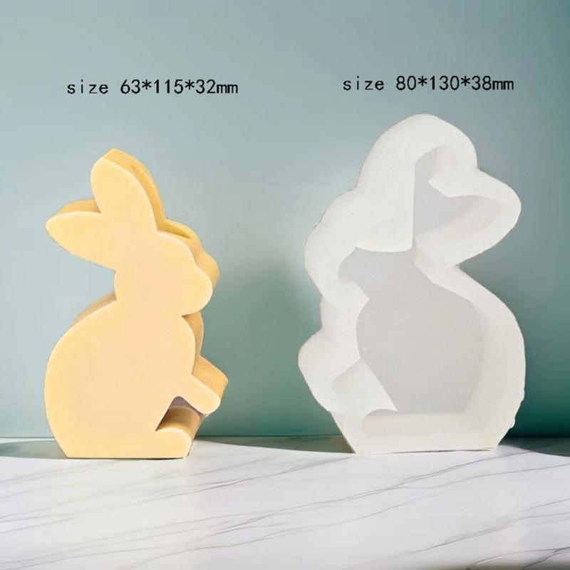 Rabbit Candlestick Silicone Mold Gypsum Plaster Mold Easter Candle Holder Molds for DIY Jewelry Organizer Home Decor