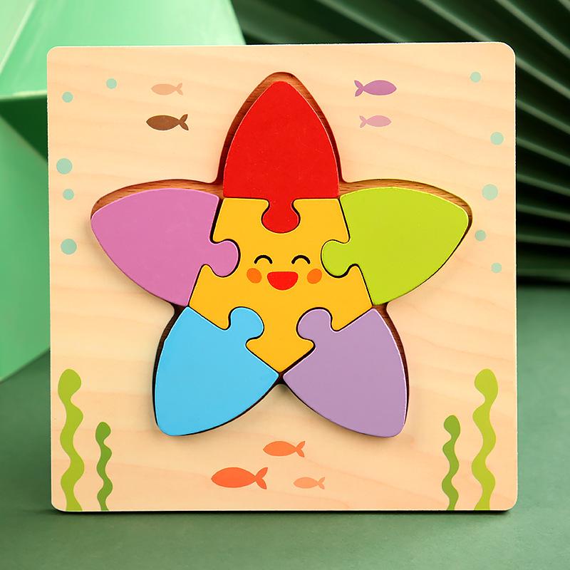 Wooden 3D Educational Puzzle for Toddlers - Interactive, Creative Hands-on Toy for Ages 1-3