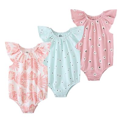 3 Pezzi Moda Body per Neonata 100% Cotone Morbidi Vestiti per Neonato