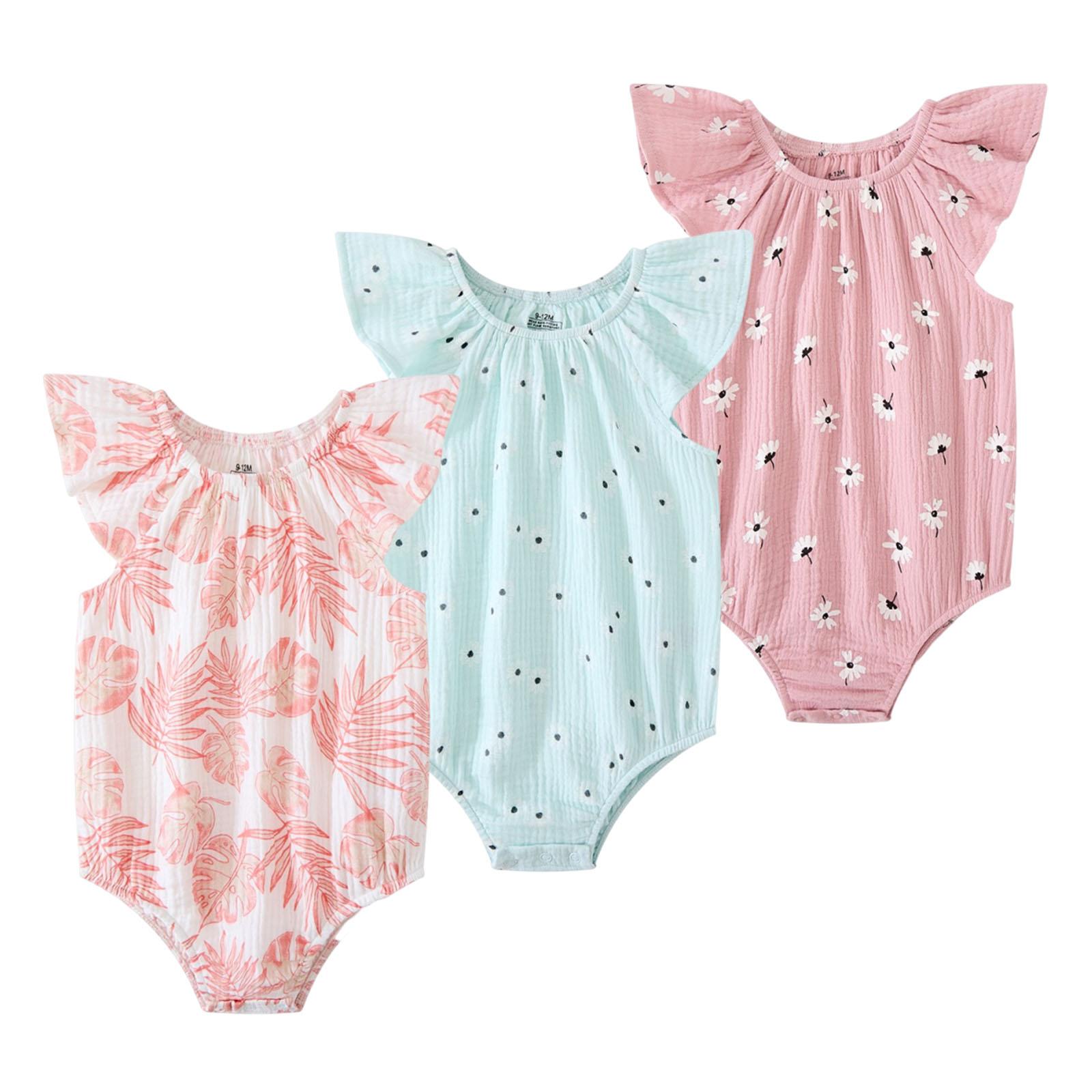 

Kiddiezoom 3 шт. Модные детские боди для девочек 100% хлопок Мягкая одежда для новорожденных 3M