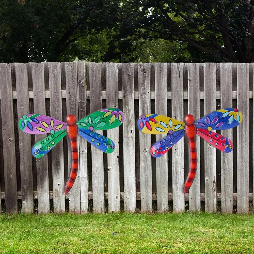 Portable Living Room Indoor Outdoor Artwork Statue Wall Decoration Garden Backyard Metal Dragonfly Art Craft Sculptures