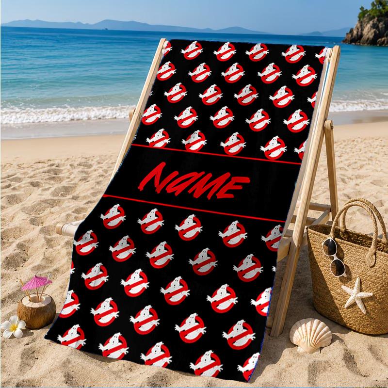 Custom Name Ghost Commando Team-Up Beach Towel Microfiber Beach Towel, Lightweight and Quick-Dry, for Summer Travel, Swimming Pool Gift