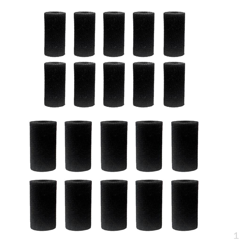 20x Useful Aquarium Fish Tank Filter Sponge Pad- Black 4x8cm Hole 1.5/2.0cm