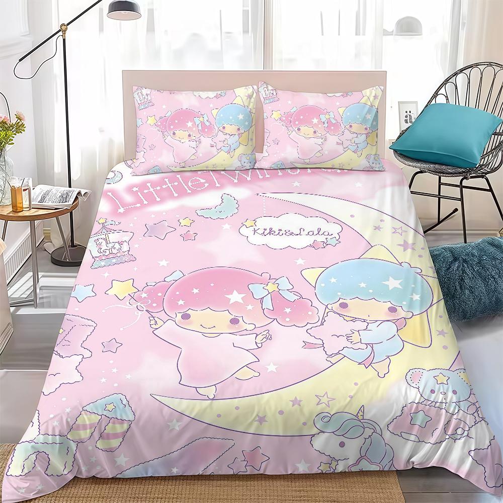 Cute L-Little T-Twin S-Star Duvet Cover Set Home Style Bedding Soft Laundry Cotton Bed 3 Piece Set Student Dormitory Gift