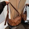 Large Capacity Hobo Bag Women's Vintage Pleated Shoulder Bag Commuter Crossbody Bag