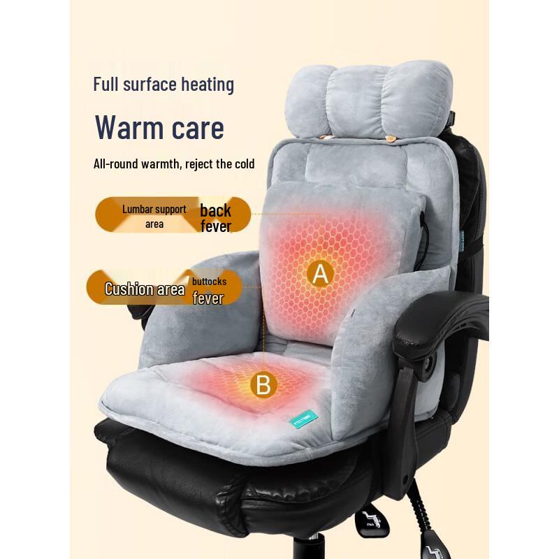 Heated Lumbar Support Office Seat & Back Cushion
