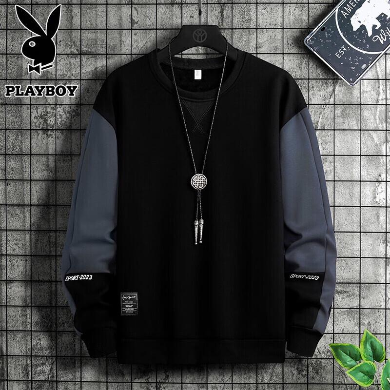 PLAYBOY Men's Oversized Casual Crew Neck Sweatshirt