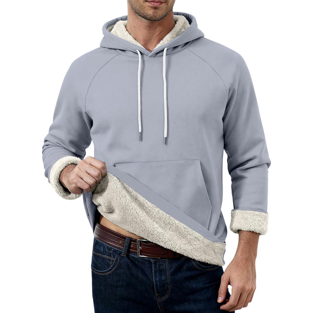 Men's Casual Long-Sleeve Fleece Hoodie With Pockets