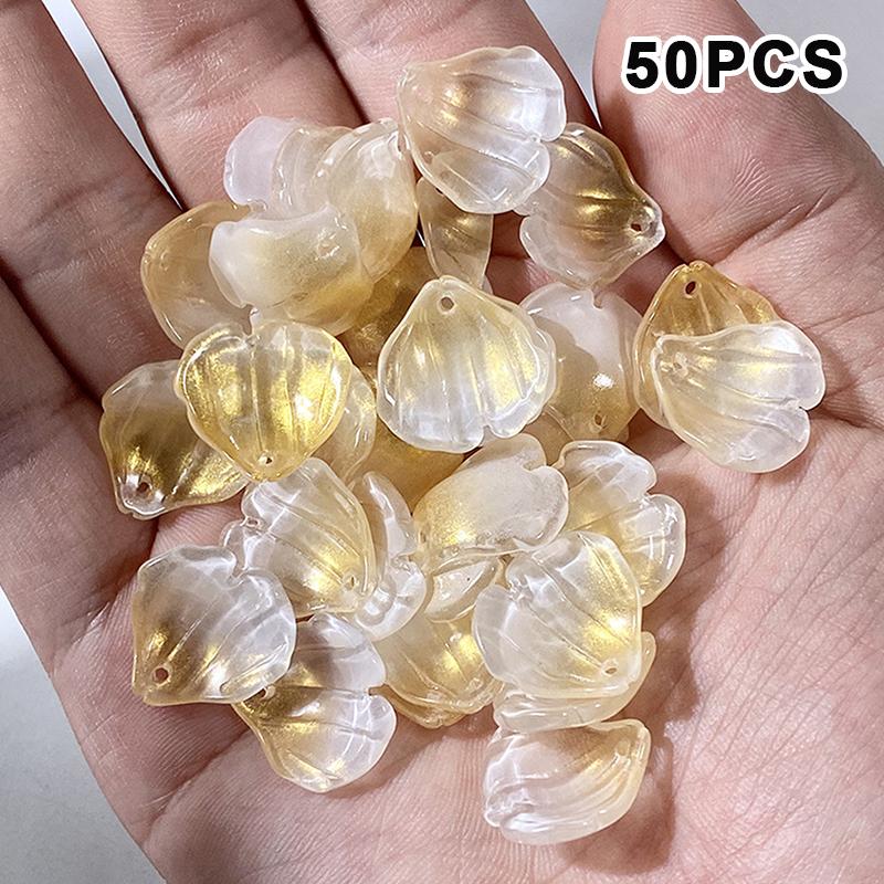 50 Stück Acryl DIY Galsang Blume Lose Perlen Ohrringe Zur Schmuckherstellung Halskette Armbänder
