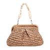 Popular spring and summer shoulder crossbody straw woven bag women's fashion woven clip bag mini beach bag