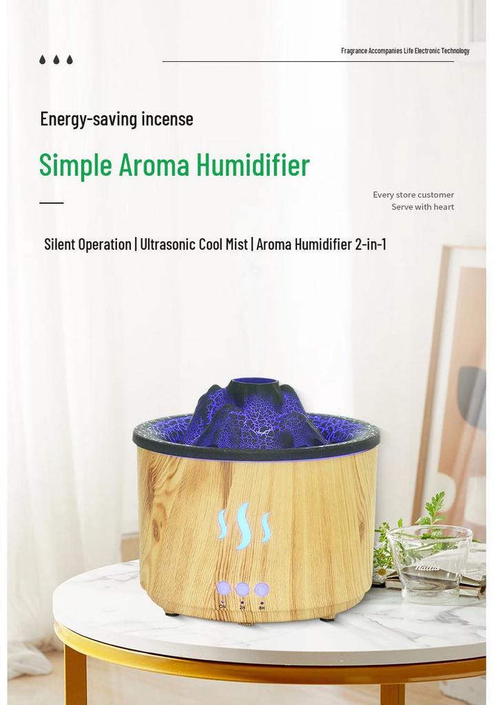 Flame Design Essential Oil Diffuser: Silent Air Freshener, Mood Lamp, and Desktop Humidifier for Home Bedroom