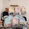 College style schoolbag female junior high school students cute Japanese transparent pain bag large food backpack student backpack tide