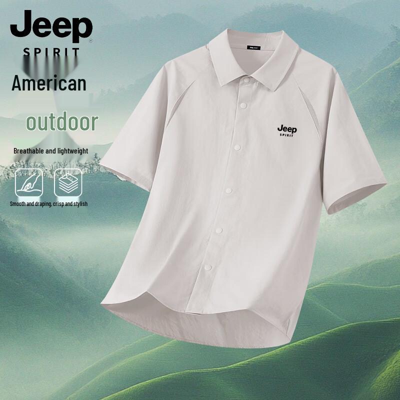 JEEP SPIRIT Men s Breathable Short Sleeve Shirt L