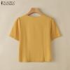 ZANZEA Women Summer Square Collar Casual Short Sleeve Blouse