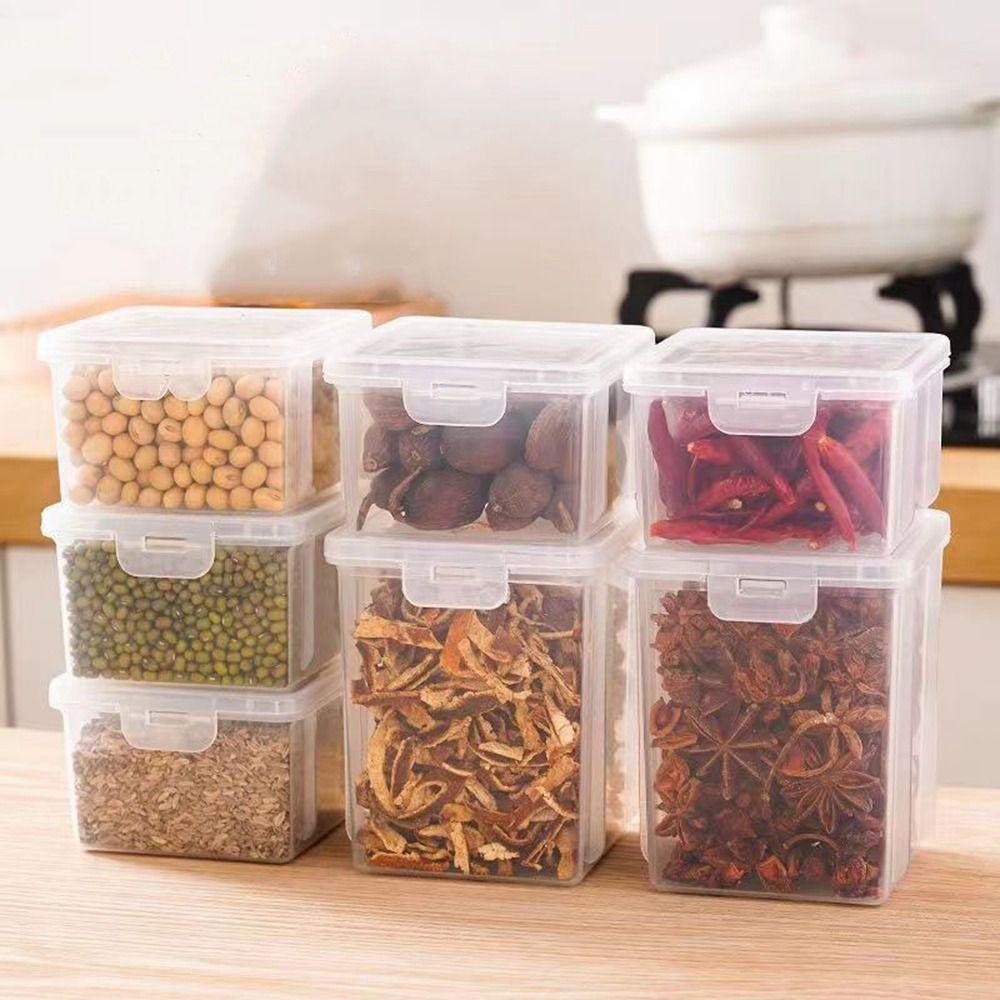 Sealed Spices Packaging Storage Box Transparent Seasoning Storage Box Spice Organizer  Refrigerator