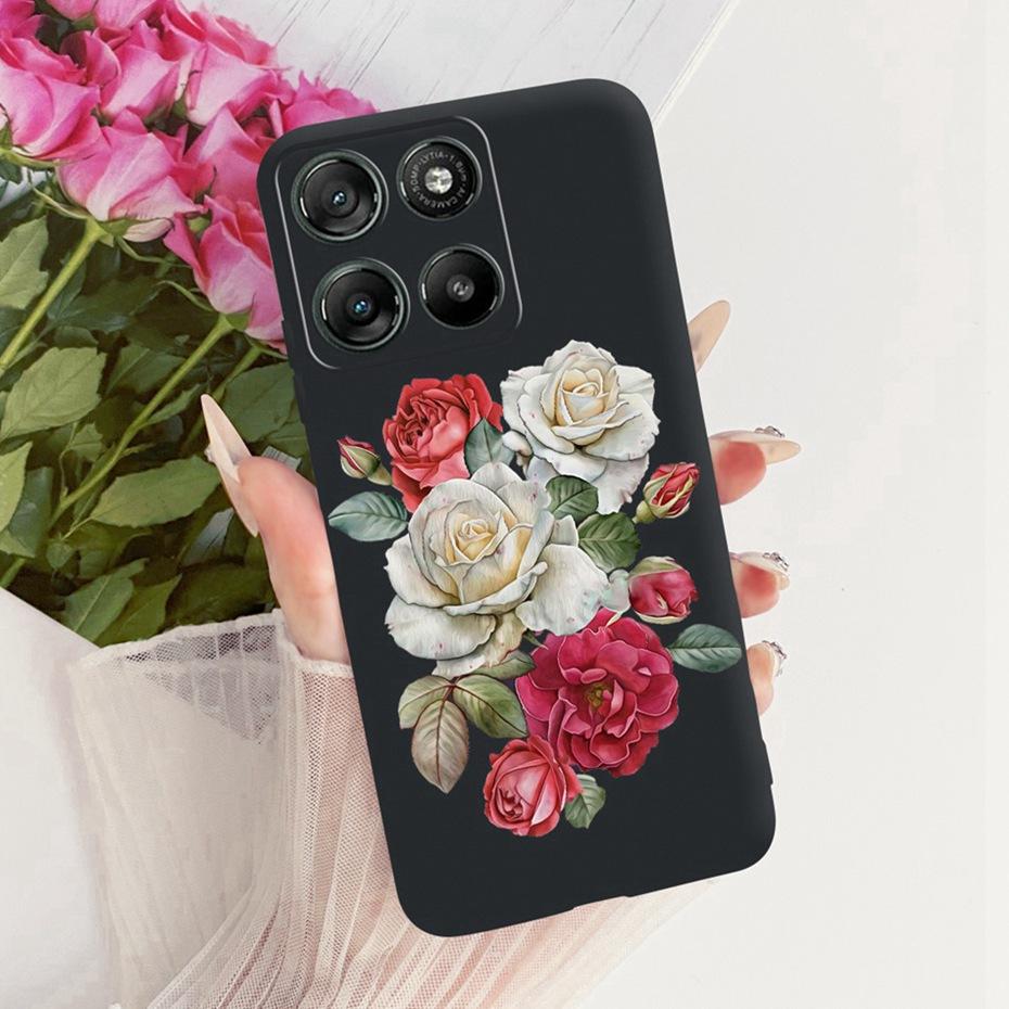 Modne etui na telefon z literami dla Motorola Moto G77 G67 Tylna osłona dla MOTO G67 G77 5G Miękkie czarne silikonowe etui