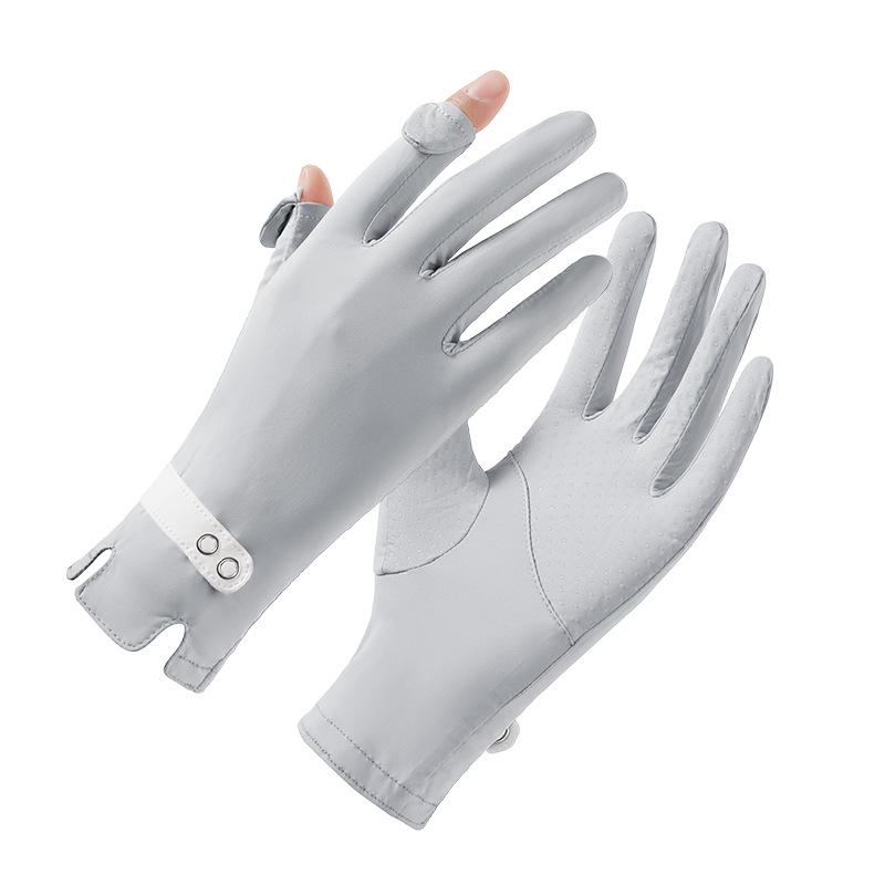Sunscreen gloves women's UV protection spring and summer non-slip driving ice silk outdoor cycling thin original yarn sunscreen gloves