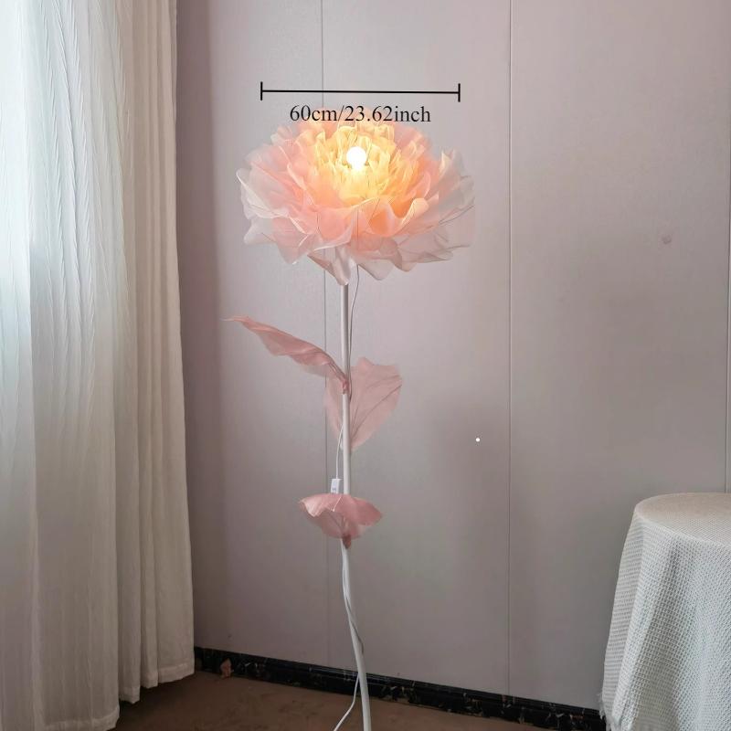 Peony Flower Atmosphere Flower Lamp Decorative Flower Creative Silk Eugen Floor Lamp Living Room Finished Product Pure Handmade