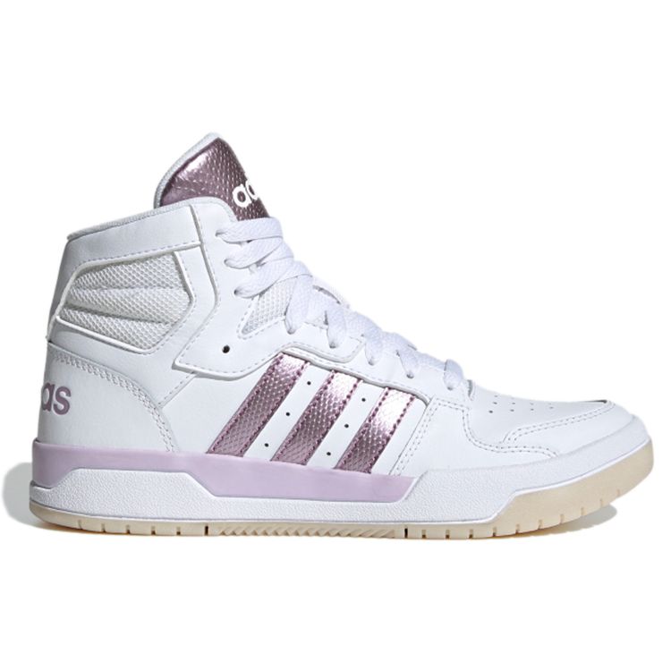 Adidas Neo Entrap Mid Durable Shock Absorption High-Top Skate Shoes Women Skate Shoes White Purple FW3480