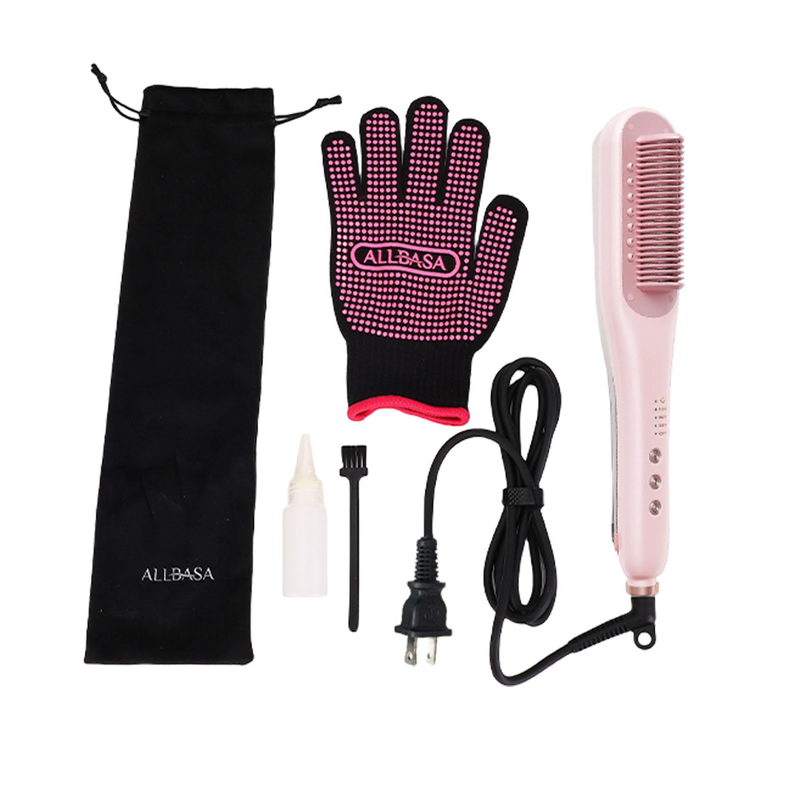

Паровая расческа-выпрямитель для волос 30 секунд быстрый нагрев защита от ожогов 3 в 1 выпрямляющая щетка для укладки волос US Plug Pink