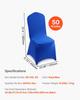 50 Pcs Royal Blue Chair Covers, Polyester Spandex Chair Cover, Stretch Slipcovers for Wedding Party Dining Banquet Flat-Front Chair Covers, Fits Chair