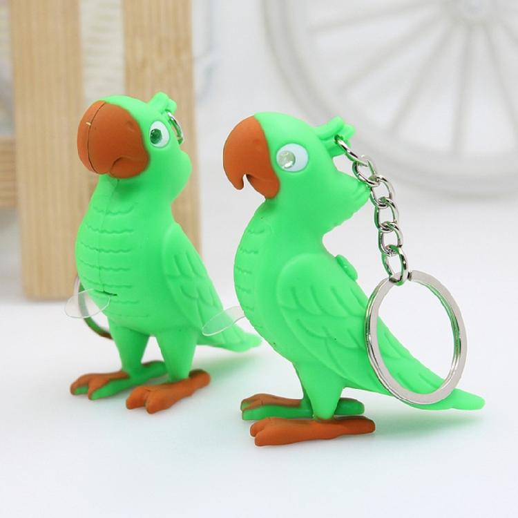 LED Illuminated Parrot Keychain With Animal Sound Effects And Compact Design Unique Key Rings Accessory