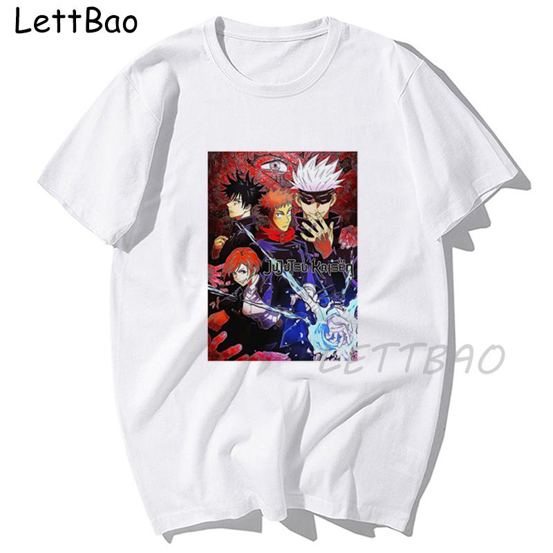 Anime Jujutsu Kaisen Gojo Satoru Yuji Itadori Short Sleeve Female Tops Tees Harajuku Jujutsu Vintaget