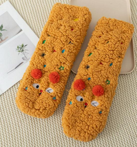 

Women s Lambswool Plush Sleeping Socks - Thick Warm Velvet for Autumn/Winter & Postpartum Maternity Floor Use