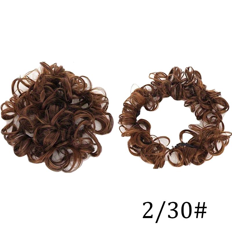 Fluffy caterpillar style curly hair bun wig ladies' hair bun wig easy to wear suitable for all hair types and face shapes