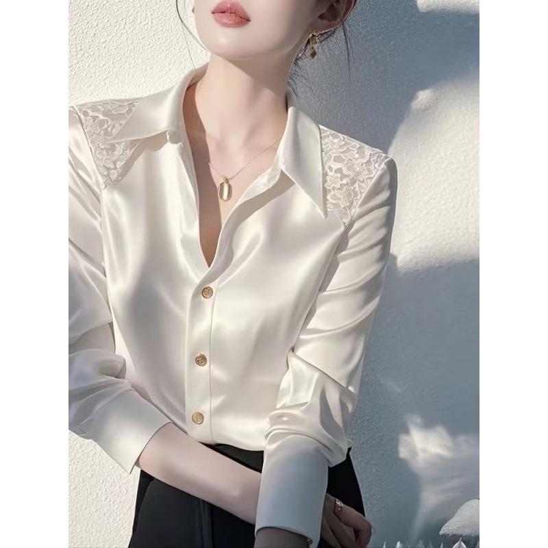 Han3987 White Shirt - 2025 Spring Trend: Elegant, Light Luxury, Age-Defying Style