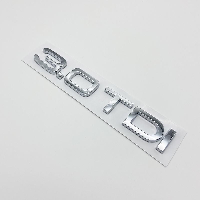 Auto 3D ABS 2.0 3.0 TDI Kofferraum Buchstaben Logo Hubraum Abzeichen Emblem Aufkleber Für A1 A3 A4 A5 A6 A7 A8 Q2 Q3 Q5 Q7