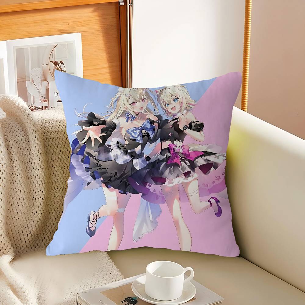 

Hololive Мококо Фувава Abyssgard Декоративная Эстетика Комнаты Наволочка Домашний Декор Спальня Диван Кровать Диван Чехол на Подушку 45x45 12x12Inch