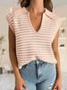 Women's V Neck Cap Sleeve Knit Sweater Vest Summer Sleeveless Pullover Top